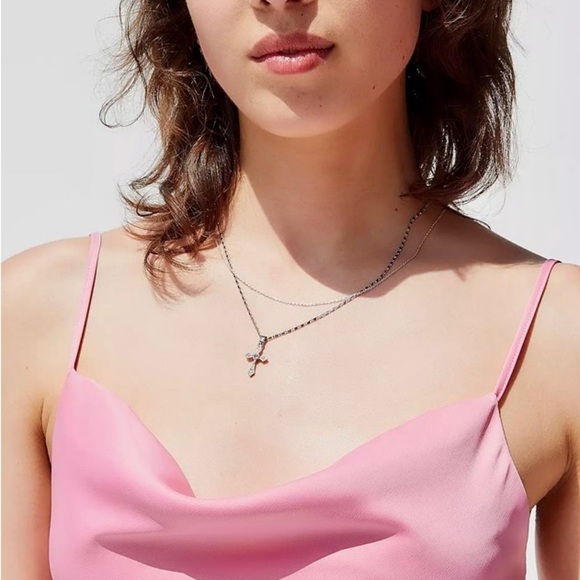 NWOT UO Mallory Cowl Neck Slip Dress xs urban outfitters pink new flattering - Picture 3 of 12